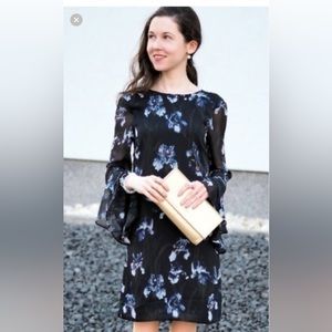 H&M Dresses | H&M Sheer Black Floral Lined Dress | Color:Black: Size 14